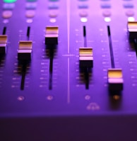 closeup photo of audio mixer