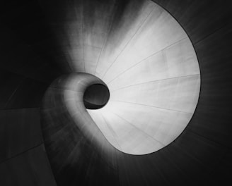 spiral gray steel tunnel