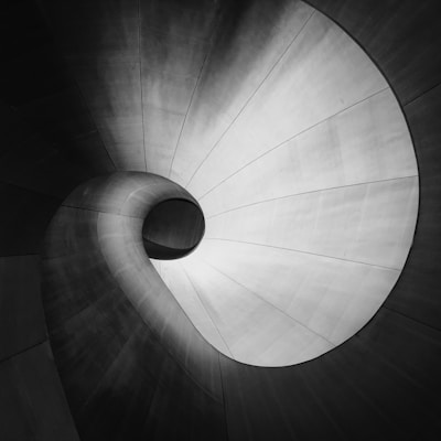 spiral gray steel tunnel