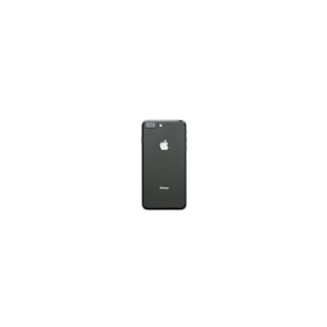 A smartphone with a black back cover featuring a prominent white apple logo and dual camera lens. The device is centered against a plain white background, highlighting its sleek and minimalist design.