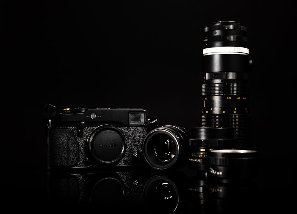 low light photography of SLR camera kit