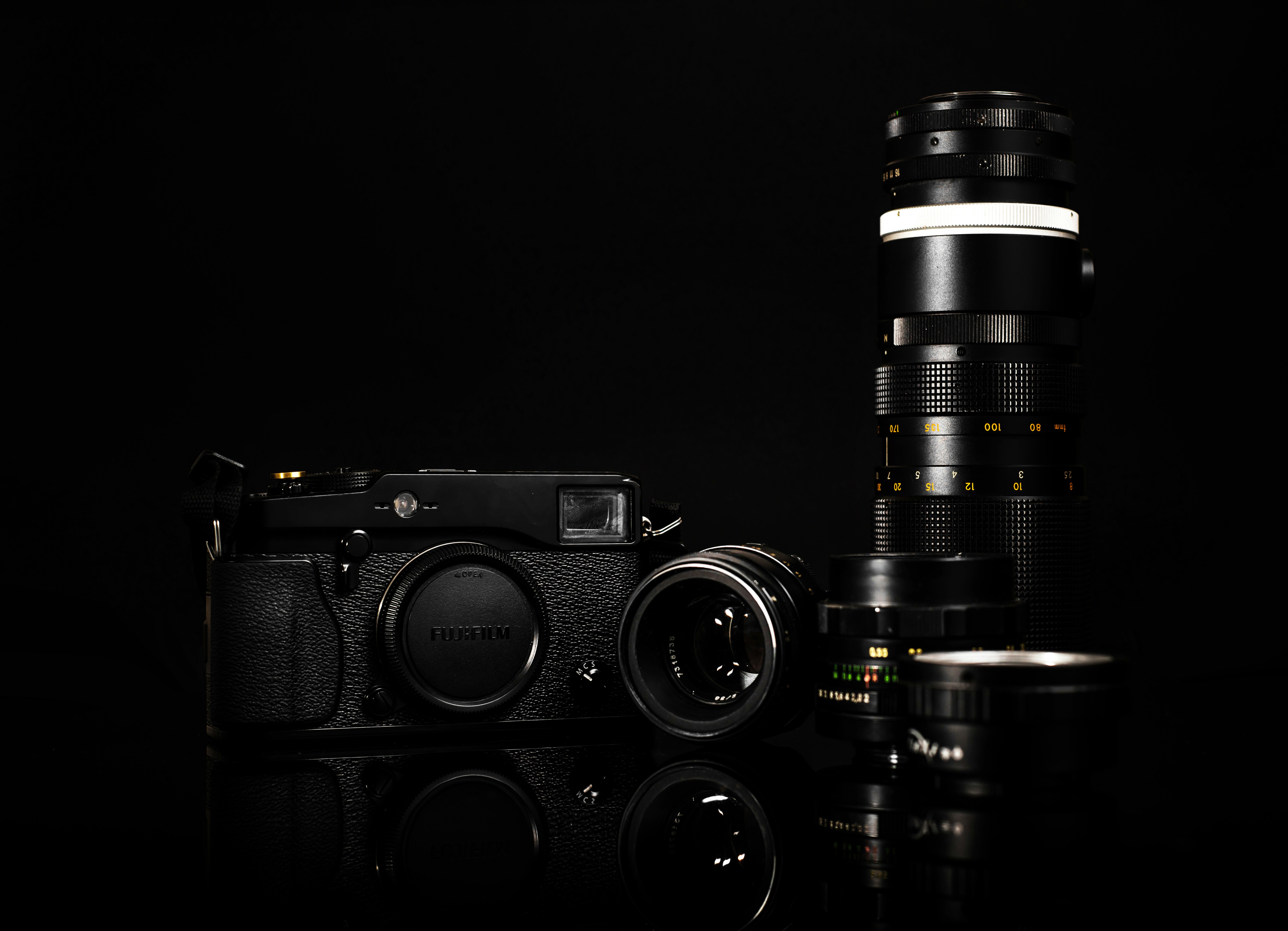 low light photography of SLR camera kit