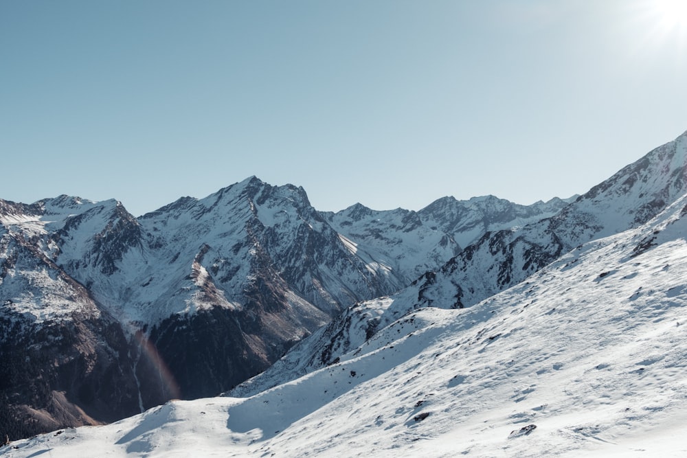 snow covered mountain under blue sky during daytime