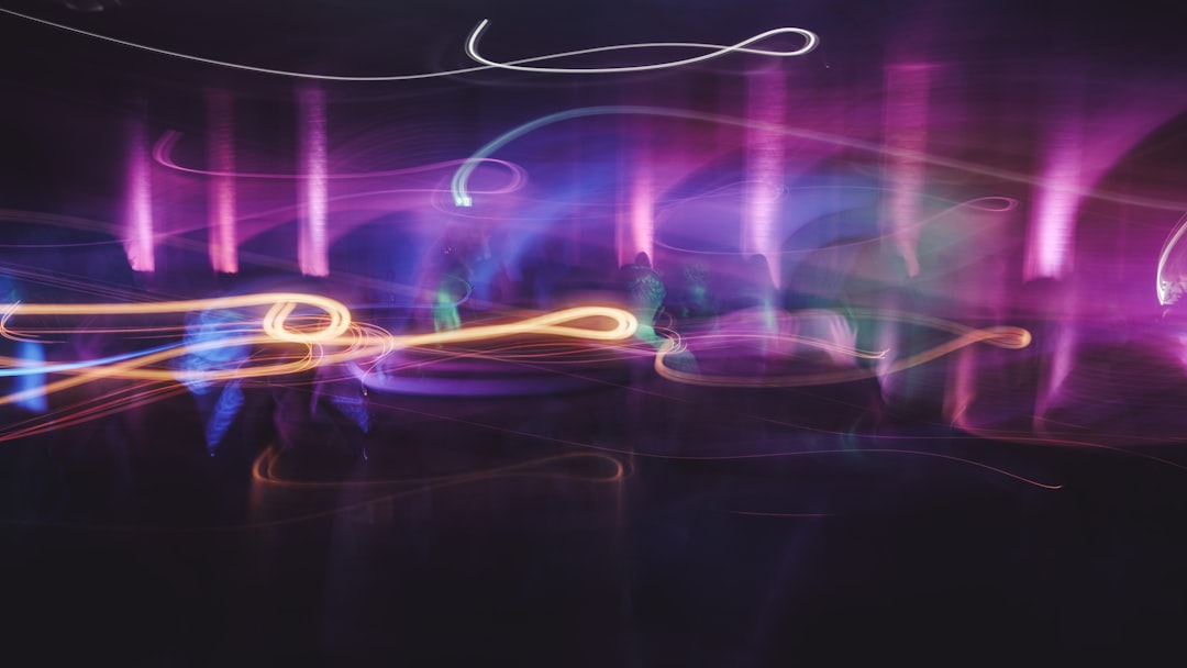 purple and orange LED light,