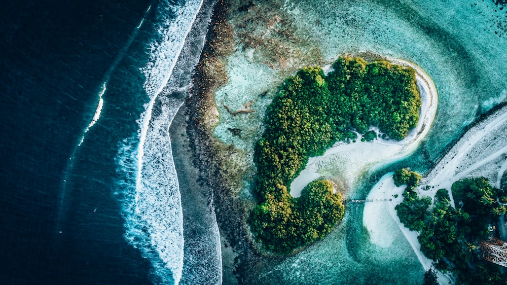 Fotografía de vista aérea de la isla