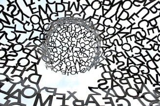 black swirl of letters