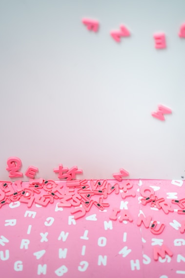 pink alphabet refrigerator magnet lot