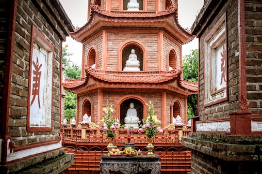 brown pagoda temple in Tran Quoc Temple Vietnam