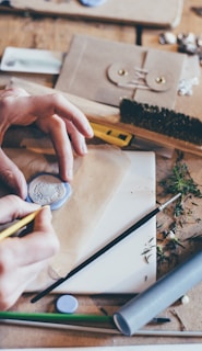 person doing handcrafts