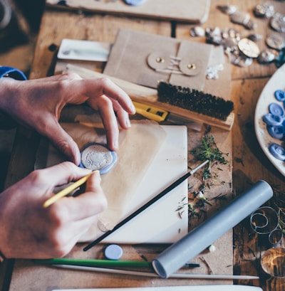 person doing handcrafts