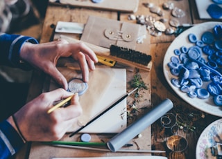 person doing handcrafts