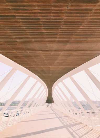 glass walls and brown roof