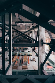 Stylish industrial furniture made from dark steel.