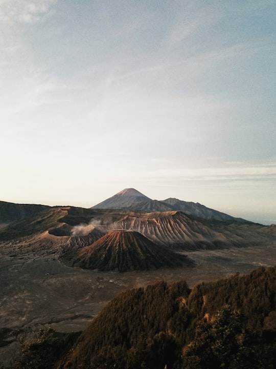photo of crater and mountain in Bromo Tengger Semeru National Park Indonesia