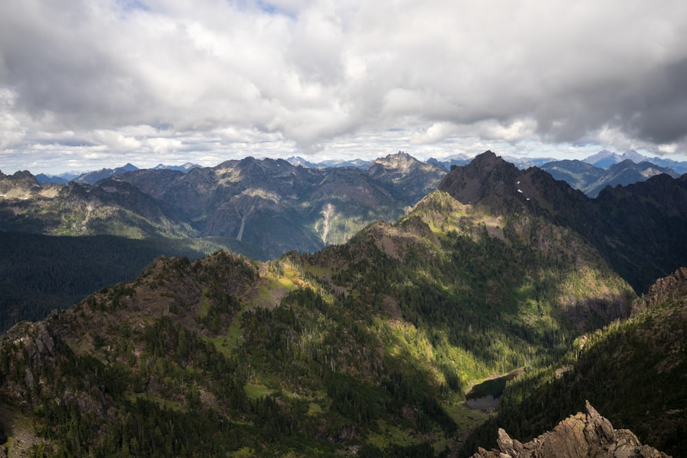 a view of the mountains from a high point of view