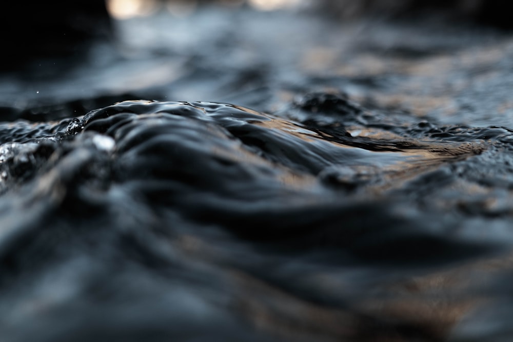 Fotografía macro de olas de agua