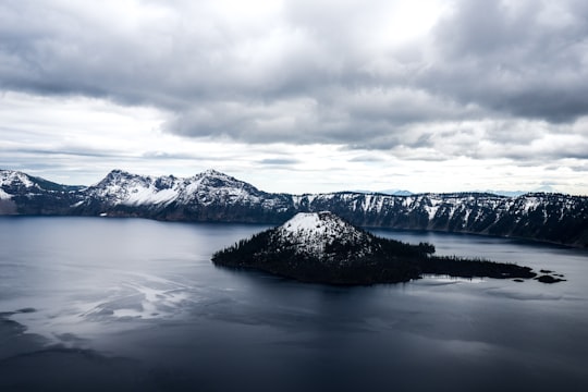 aerial photography of mountain in Crater Lake National Park United States