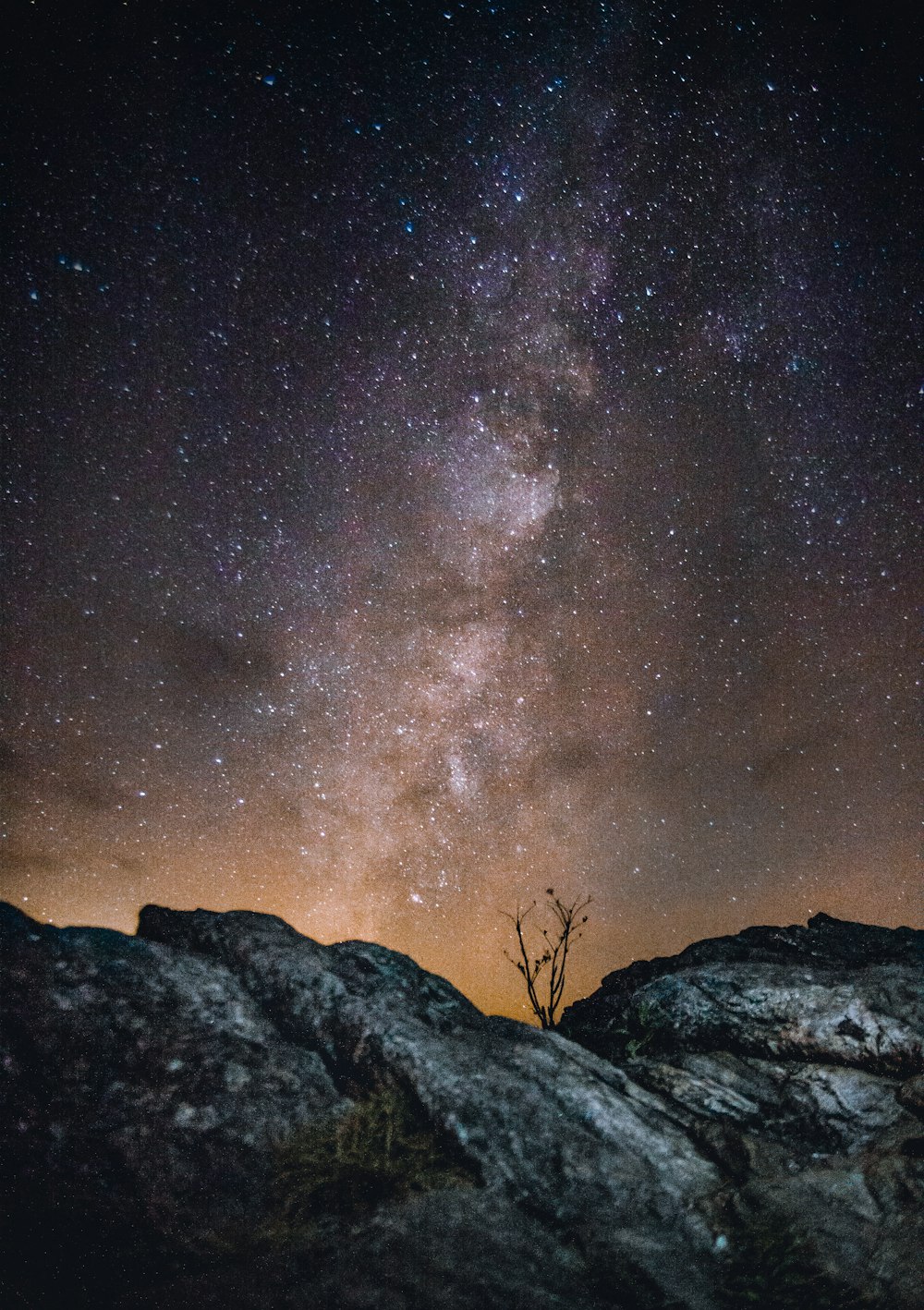 rock with background of stars