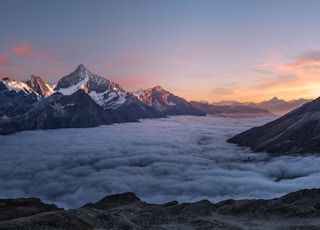 aerial photo of foggy mountains