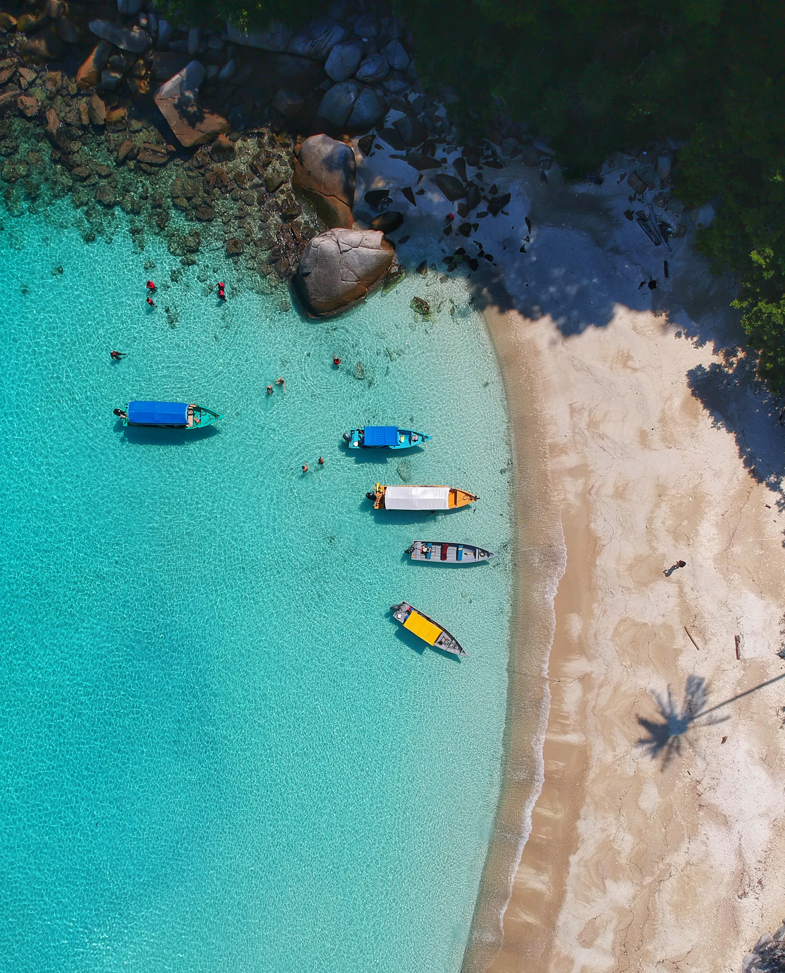 Aerial view of the Caribbean coastline at Cozumel, Mexico