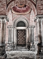 A glimpse of the private entrance, blending modern security with historic charm.