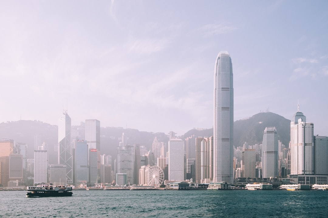 high-raise buildings, The iconic Hong Kong skyline.