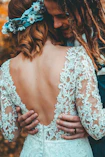 woman hugging man