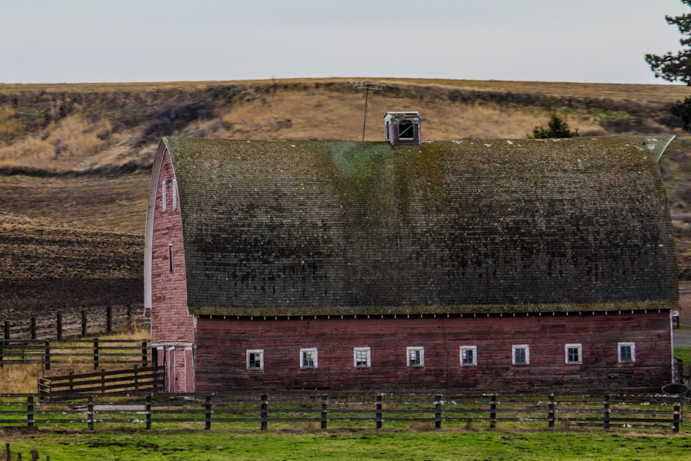 red and black farm barn