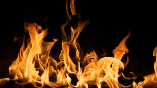 yellow fire digital wallpaper