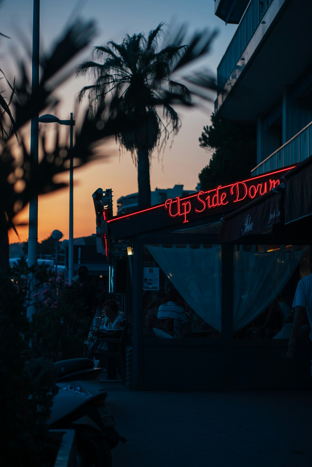 red Up Side Dorm neon signage