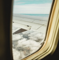 airliner wing from inside view