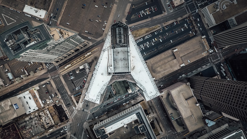 bird's-eye view photograph of Flatiron building