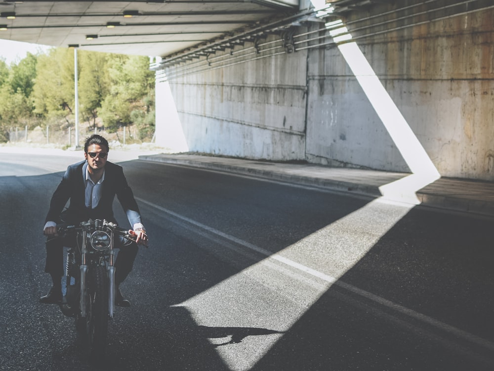 man riding a motorcycle