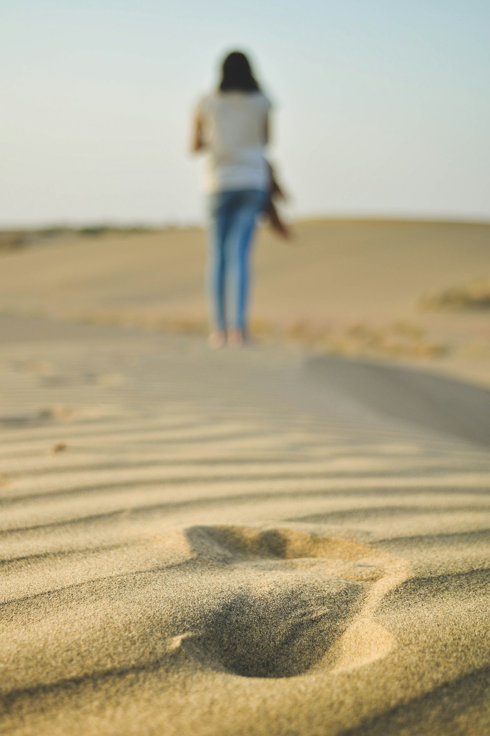 woman walking on sad