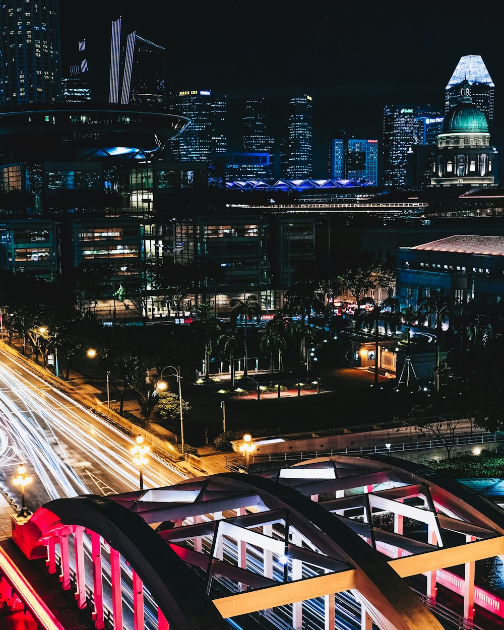 timelapse photography of cityscape during night