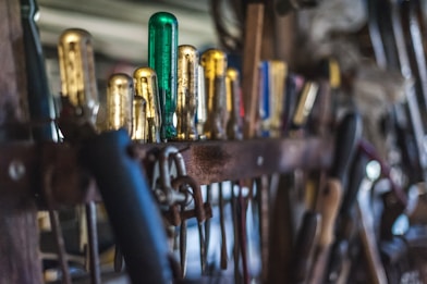 screwdrivers on rack