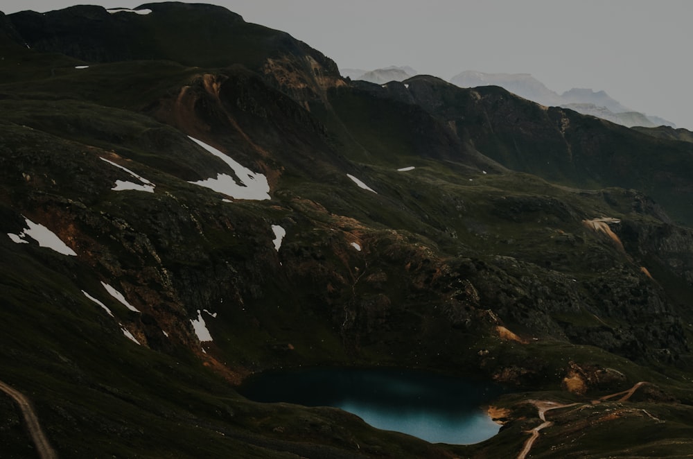 aerial photography of green mountain