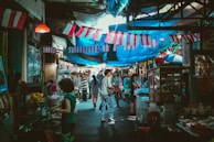 A vibrant market scene in Senegal showcasing local culture.