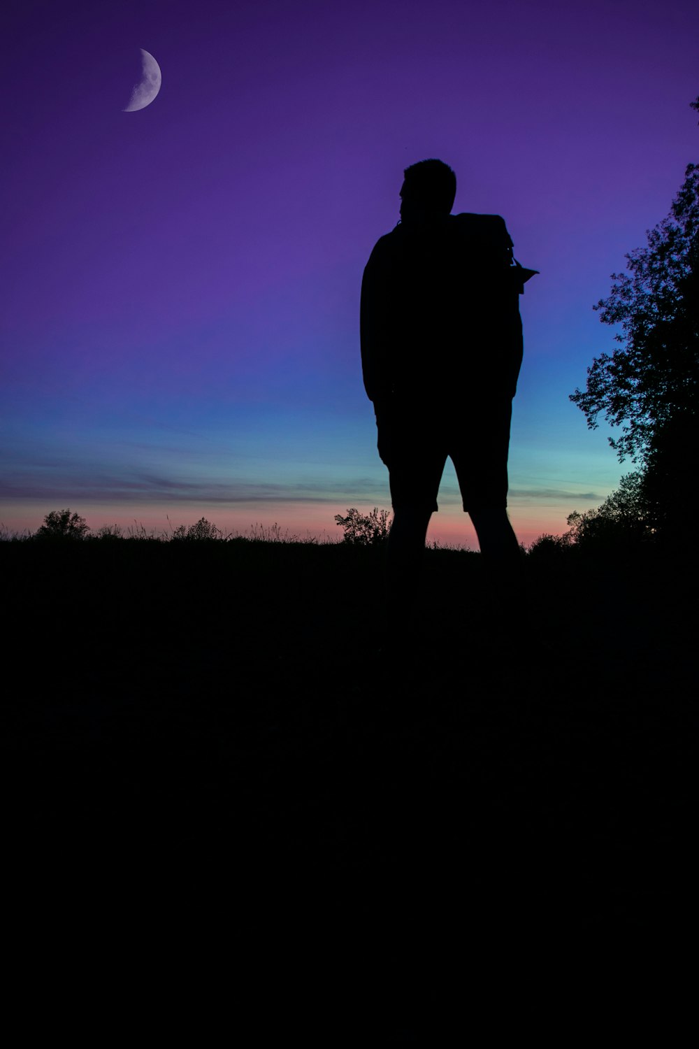 silhouette of person on grass