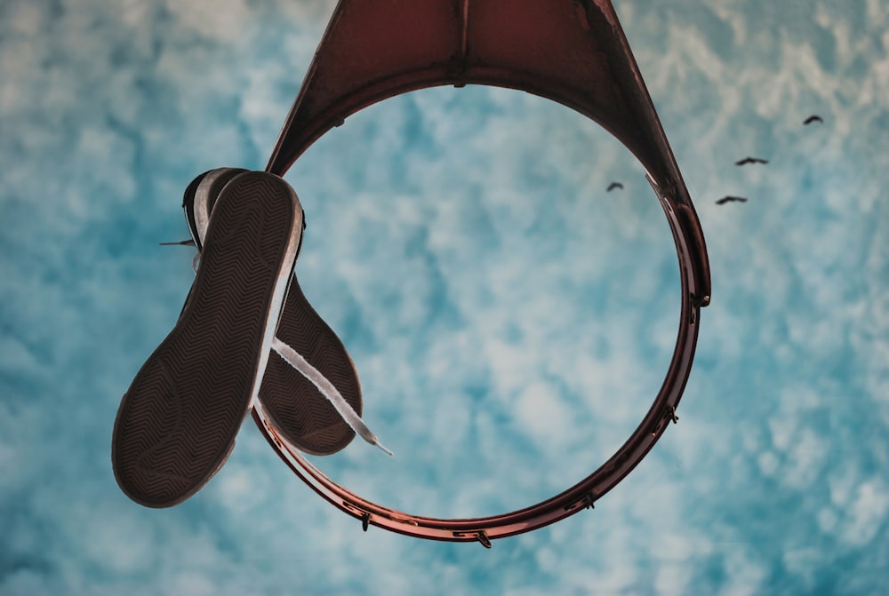 low-angle shot of basketball ring