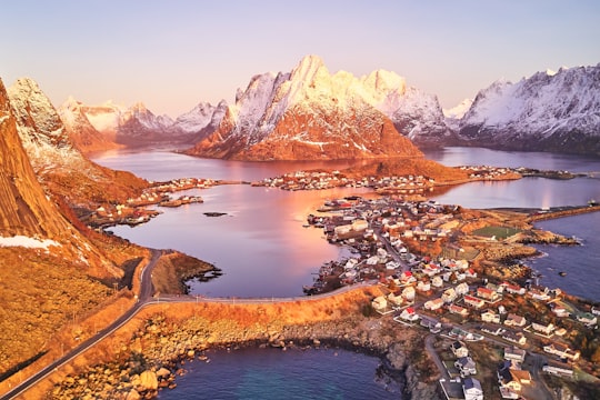 landscape photography of brown mountains in Reine Norway