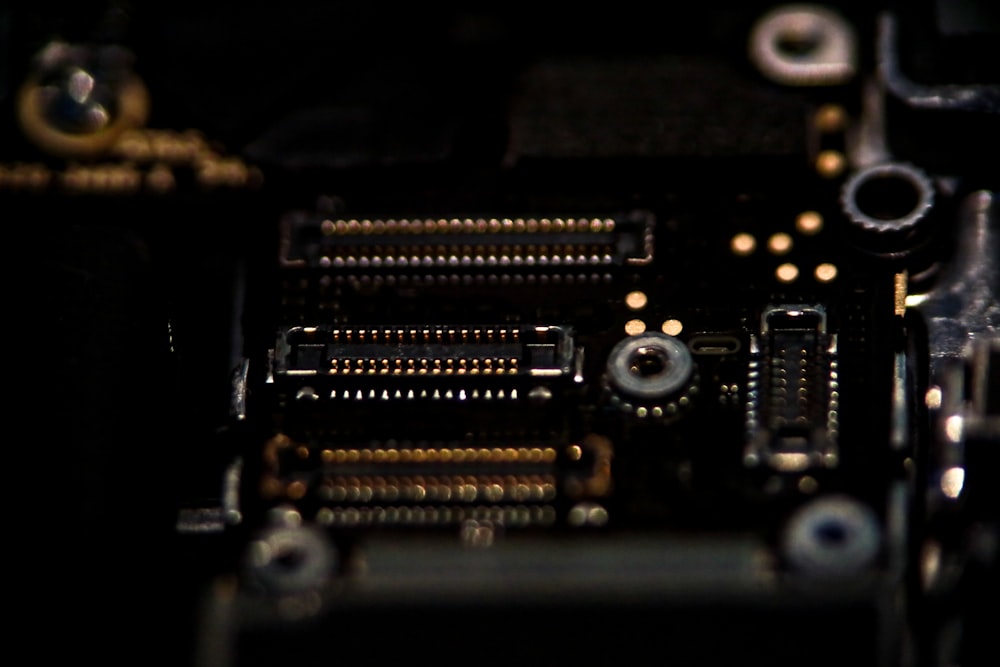 a close up view of a computer motherboard
