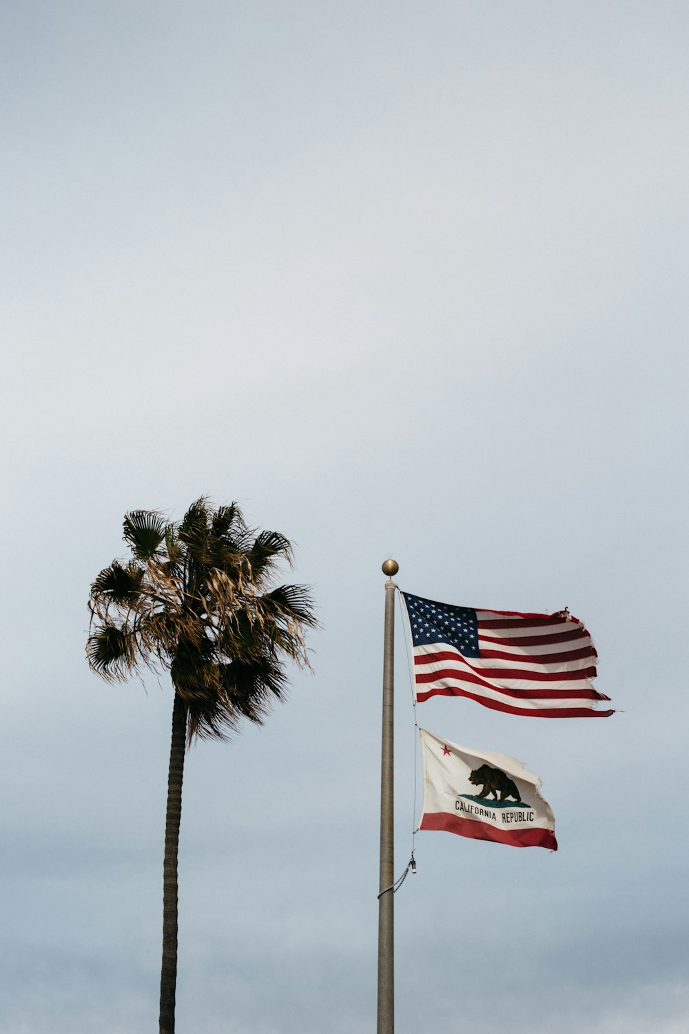 us a flag on flag pole