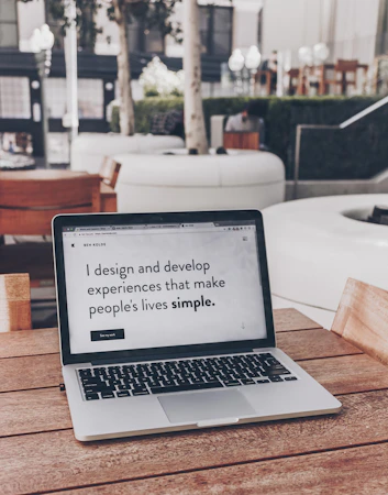 Professional website on a laptop screen showing business online presence