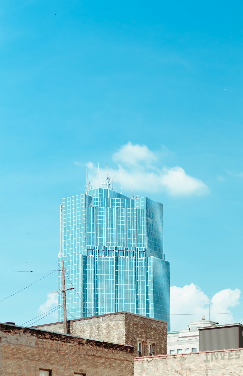 blue concrete building