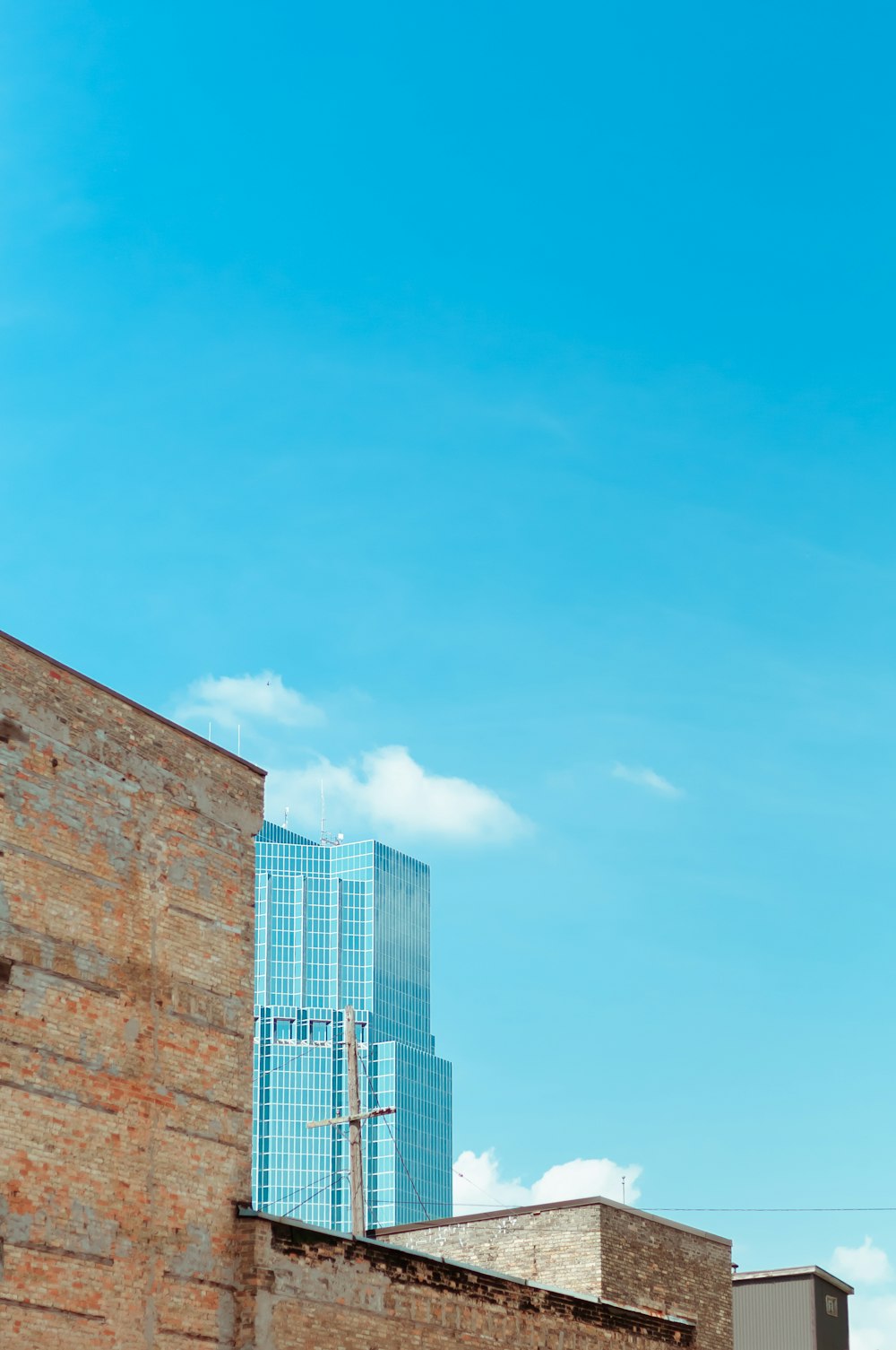 landscape photography of blue high rise building