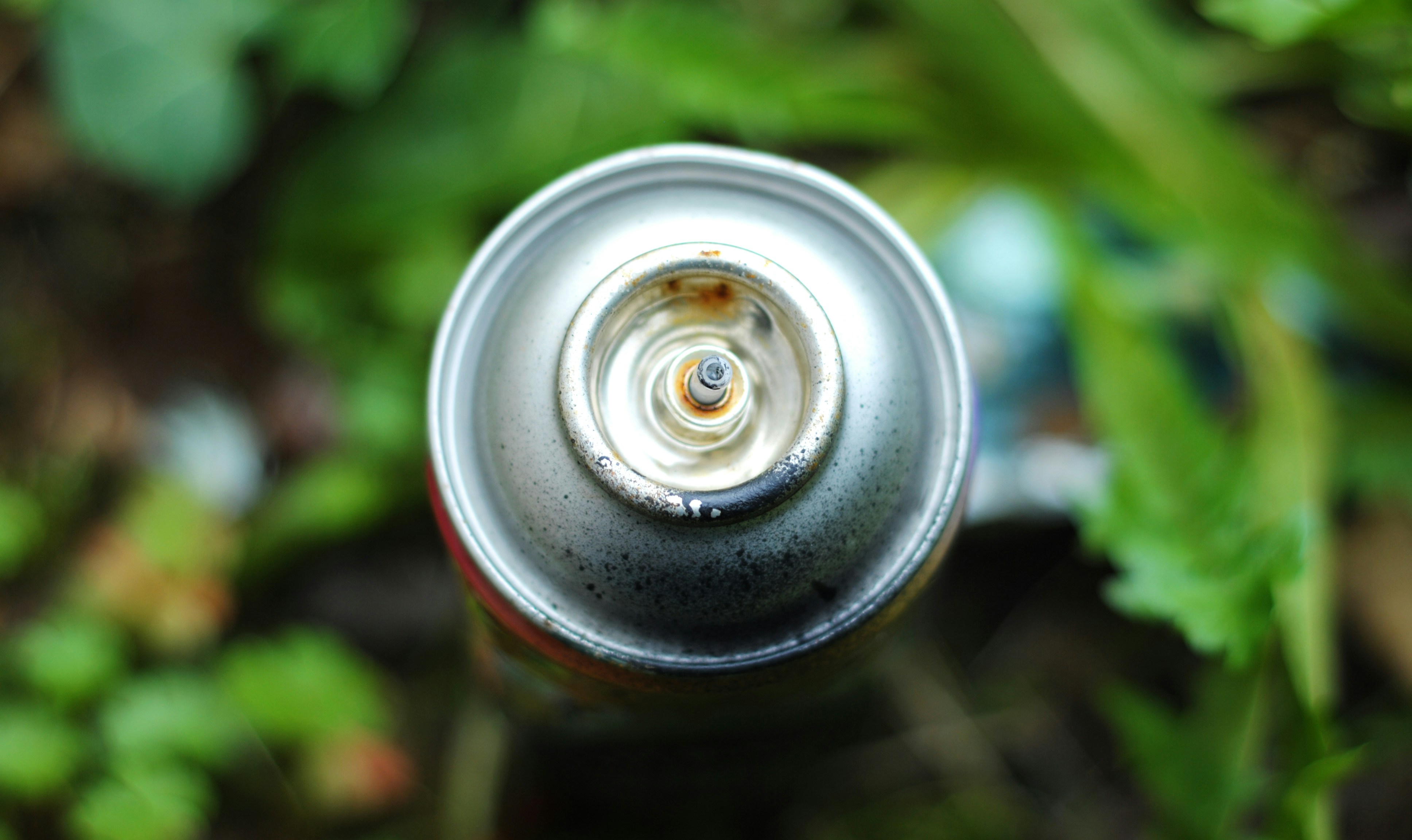 Exploring known derelict graffiti spots I found an old discarded spray can. In amongst the greenery, the juxtaposition hit me.