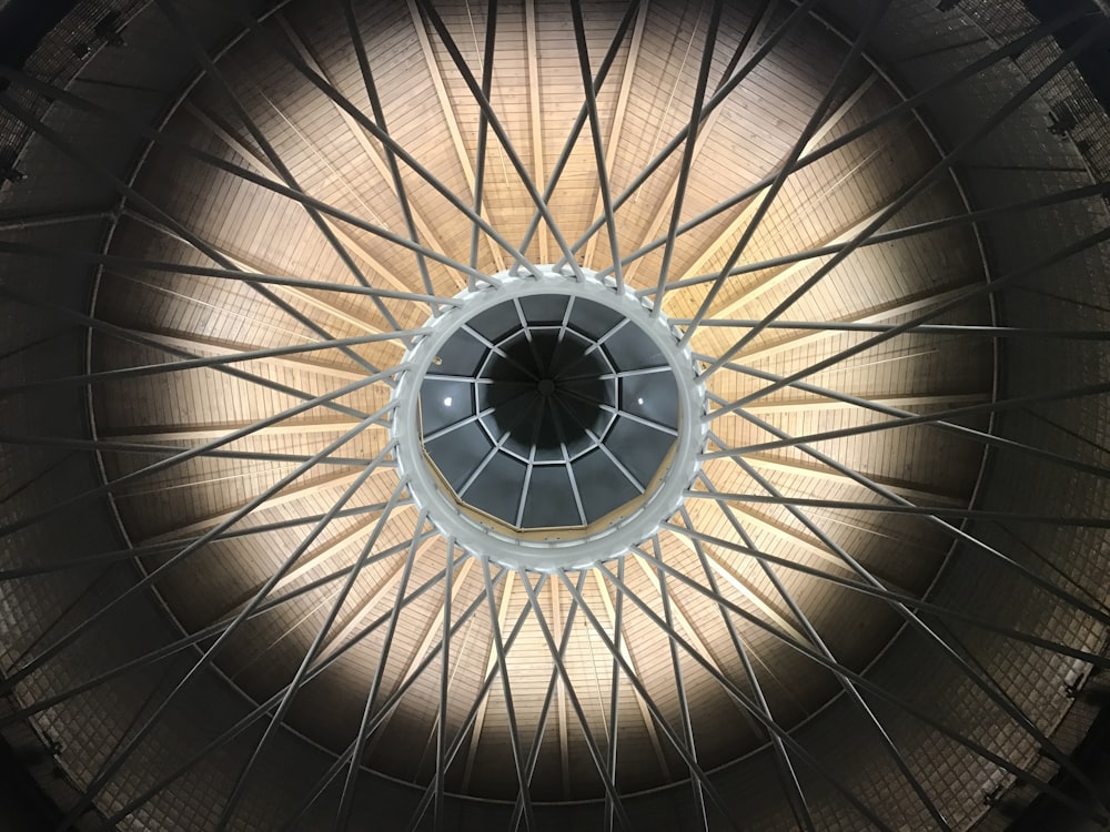 a view of the ceiling of a building