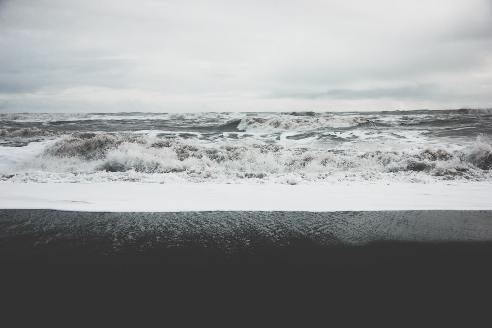 beach beside wide body of water during daytime