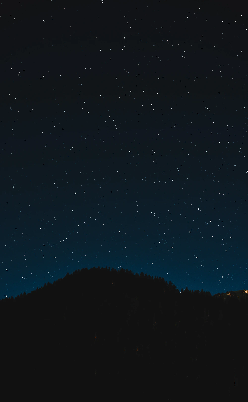 Dark sky friendly outdoor lighting showing minimal light pollution